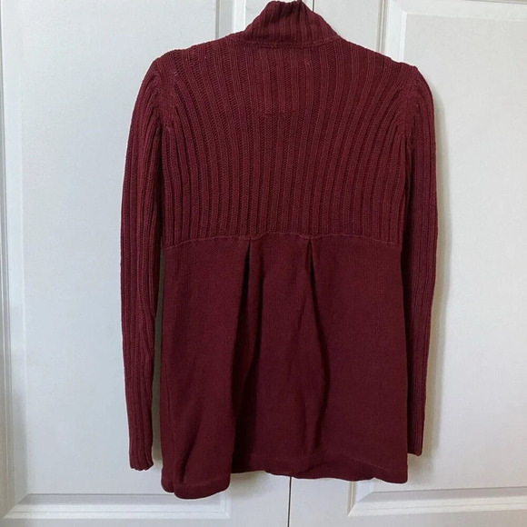 Y2K Roots Burgundy Red Cable Knit Cardigan Womens Medium - Picture 4 of 4